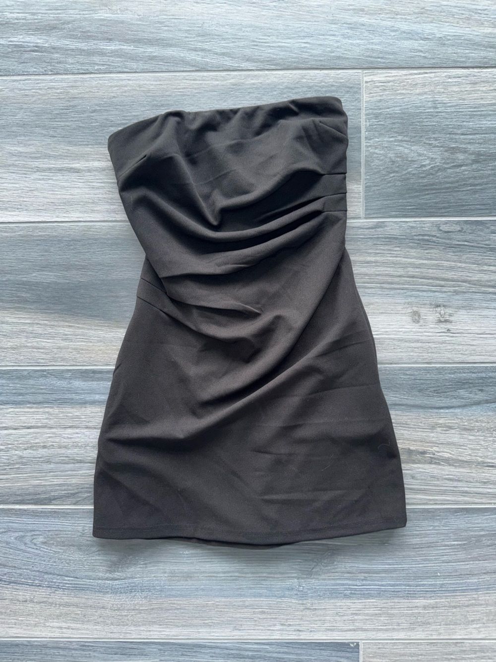 Runaway The Label Black Strapless Ruched Mini Dress